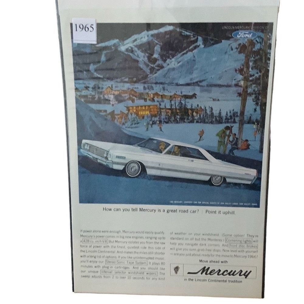 Vintage 1965 Mercury Move Ahead With Mercury Ad Advertisement